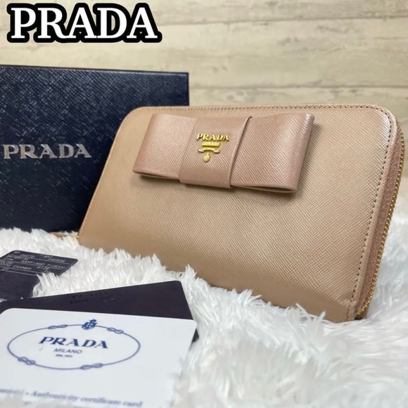 Prada Bags Authentic Prada Leather Long Wallet With Box And